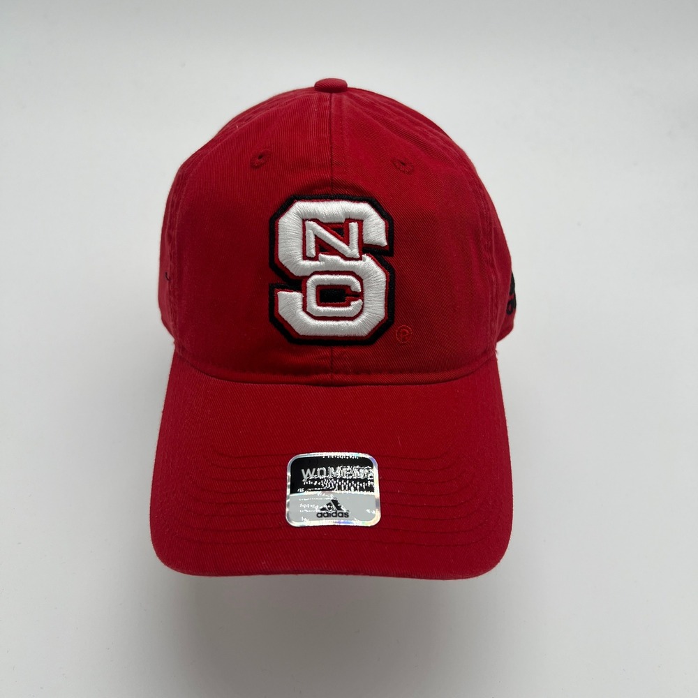 Adidas NC State Wolfpack Hat Women's Red Baseball Cap Adjustable Strapback